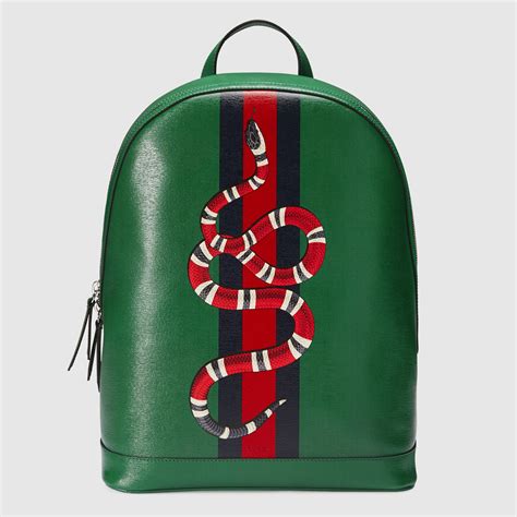 gucci snakeskin backpack green stripe|gucci blue backpack.